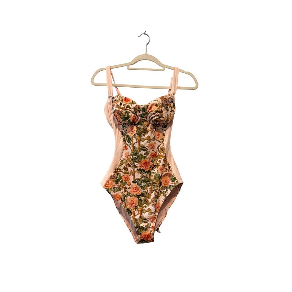 NWT TA3 Size Medium X-Long Sweetie Rose Peach Sculpting Swimsuit Vacation Floral